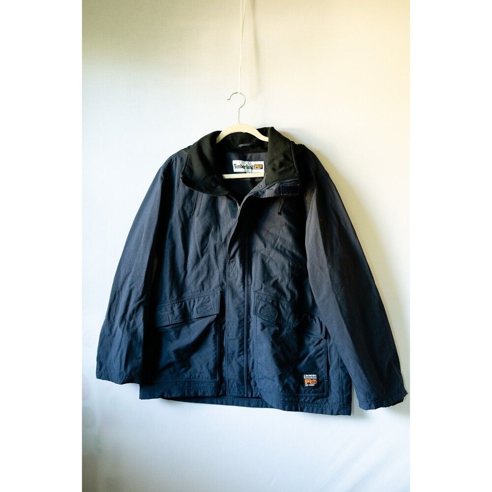 Timberland Pro Series Jacket L black Chore coat hideaway hood work barn